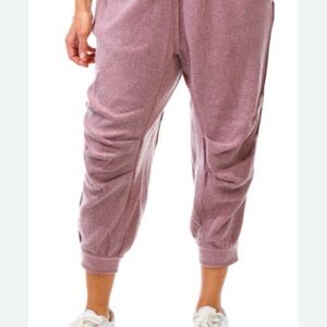 Free People Day Off Fleece Joggers in a pink color